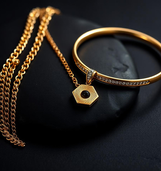 Jewellery — Plain Gold & Gold Studded with Diamonds